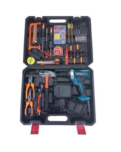 Шуруповерт з великим набором інструментів Electric Drill Set &bull; Акумуляторний ударний шуруповерт 24V 5Ah з набором інструментів 56314 фото