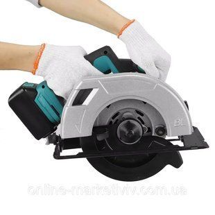 Акумуляторна циркулярна пила Circular Saw X-510 48V з 2 АКБ &bull; Бездротова дискова пила для дерева, фанери, ДСП і домашніх робіт 57512 фото