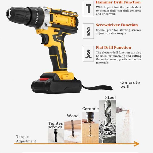 Шуруповерт Electric Drill KAR 600 з набором слюсарного інструменту ∙ Універсальний шуруповерт з насадками Electric Drill 24W 56560 фото