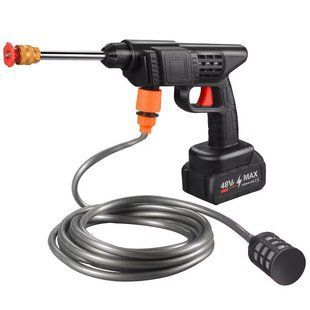 Водяний пістолет високого тиску Water Washing gun 2х48V &middot; Бездротова автомийка Портативна мийка для автомобіля 52397 фото