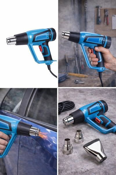 Фен промисловий Hot Air Gun 1600W 4 насадки X512 &bull; Технічний будівельний фен для паяння, зняття фарби, нагріву і термоусадки з насадками 57502 фото